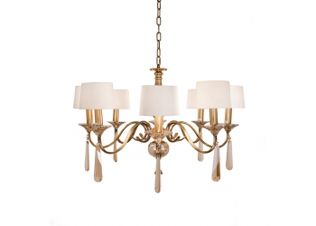 Broughton House Gold Lamp Shade Chandelier