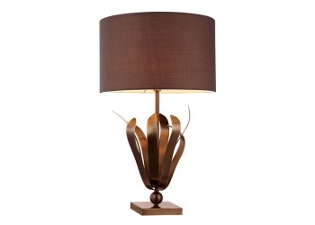 Broughton House Wood Effect Brown Side Lamp