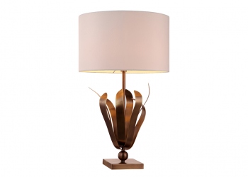 Broughton House Wood Effect Pale Side Lamp