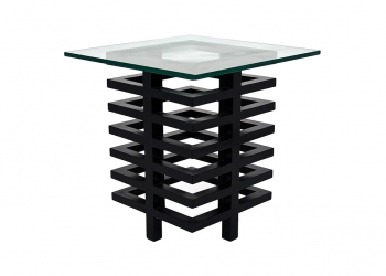 Broughton House Wood Glass Side Table