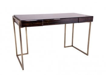 Broughton House Wood Gold Leg Drawer Tall Side Table