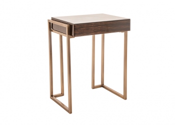 Broughton House Wood Gold Leg Side Table